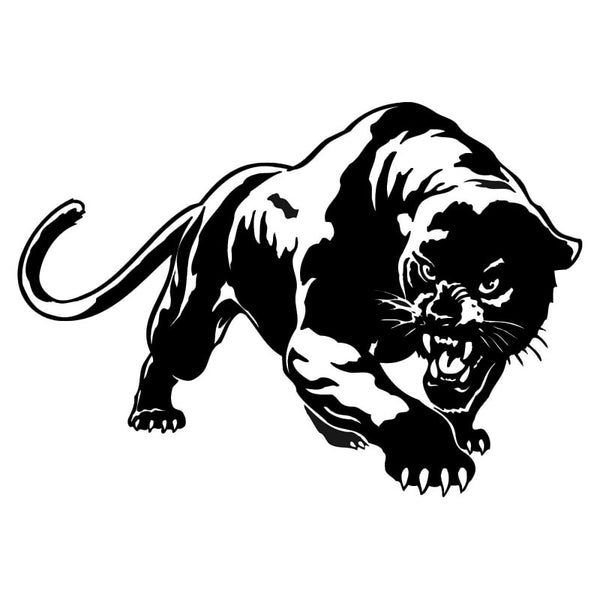 Sticker Fiery Wild Panther Hunting Car Body Decal Vehicle Stickers (19.5*13.6CM) Motorcycle Decorations Black/Silver (Free Shipping)