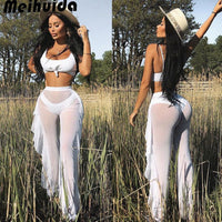 Ladies Sexy Transparent High Waist Mesh Beach Pants (Free Shipping)