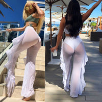 Ladies Sexy Transparent High Waist Mesh Beach Pants (Free Shipping)