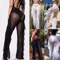 Ladies Sexy Transparent High Waist Mesh Beach Pants (Free Shipping)