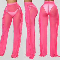 Ladies Sexy Transparent High Waist Mesh Beach Pants (Free Shipping)