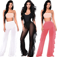 Ladies Sexy Transparent High Waist Mesh Beach Pants (Free Shipping)