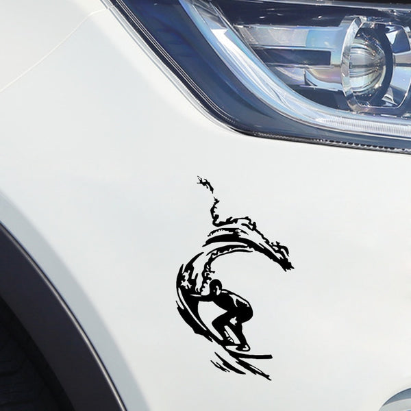 Sticker Pumping Waves Decor Vehicle Sticker (9.7*16.9CM) Vinyl Black/Silver Silhouette (Free Shipping)