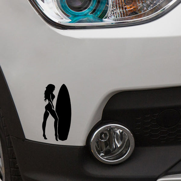 Sticker Female Surfer Decor (7.8*15.5CM) Vehicle Sticker Vinyl High Quality Accessories (Free Shipping)