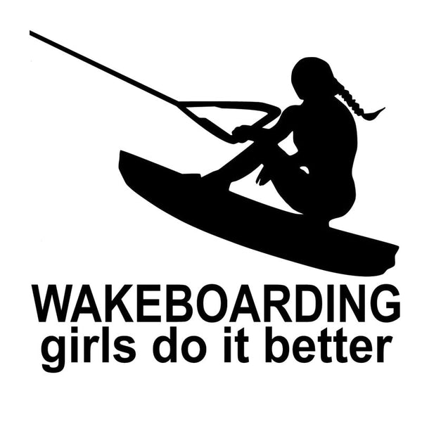 Sticker Wakeboarding Girls Do It Better Chick Stylings Funny (16.5CM*15.2CM) Girl Boating Vinyl Decals Car Stickers Black Sliver (Free Shipping)